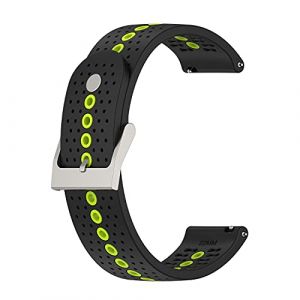 Chofit Bracelet de rechange en silicone compatible avec Suunto 5 Peak - 22 mm - Avec trous color&eacute;s - Accessoires pour montre connect&eacute;e Suunto 5 Peak, Noir/vert citron, talla &uacute;nica, R&eacute;glable (Jiujunshiye, neuf)