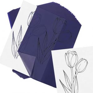 50 Bleu Papier Carbone A4, Graphite Papier Transfert, Papier Calque, pour Peindre des Dessins sur du Bois, de la Toile ou du Tissu(21x29.7cm) (LikShun, neuf)