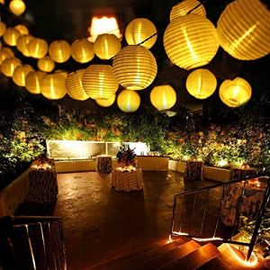 Qedertek Guirlande Solaire Ext&eacute;rieure 6M 30 LED Guirlande Lumineuse Lanterne Blanc Chaud avec 2 Modes & IP65 Imperm&eacute;able Lampe Decorative Id&eacute;al pour Jardin d'&eacute;t&eacute;, Terrasse, Balcon, Mariage (Moxled Direct, neuf)