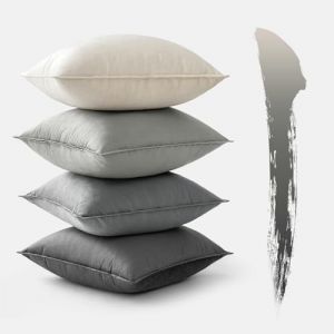 MIULEE Lot De 4 Housses De Coussin en Velours 40x40cm Gris Coussin Coussin Canape Housse De Coussin Coussin Canap&eacute; Gros Coussin De Canap&eacute; D&eacute;Licat Velours Coussins D&eacute;coratifs &Agrave; Bords Enroul&eacute;s (MIULEE HOME, neuf)