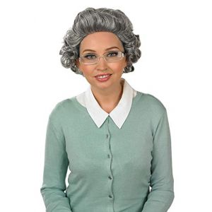 Fun Shack Perruque Grand-Mère, Déguisement Vieille Dame, Costume Mamie, Accessoire Carnaval, Taille Unique (Morph Costumes, neuf)