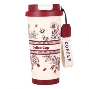 EACHPT Tasse a Cafe Thermos Isotherme,Mug Isotherme 500ml,Thermos avec Couvercle &Eacute;tanche,Double paroi en acier Inoxydable Tasses &agrave; caf&eacute; Avec paille pliable,pour Caf&eacute; Chaud et Froid, Lait et Th&eacute; (XsyAy, neuf)