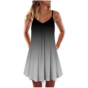 Robe D'&eacute;t&eacute; Femme Mini Robe Robe Imprime Floral Femme Grande Taille Chic Et Glamour Cardigan &agrave; Manches Longues avec Boutons Robes Chemise Ample Irr&eacute;Gulier Noir Gris Taille Robe de Mari&eacute;e Boh&egrave;me (BAULMD（90% Big Promotion Without Discount Code ）, neuf)