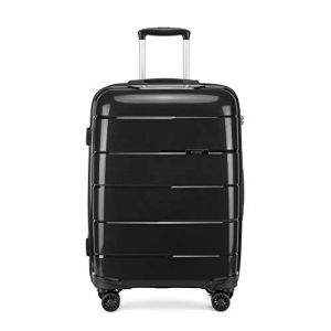 Kono Grand Valise Rigide en Polypropylène Bagage de 28 Pouces Léger 4 roulettes avec Serrure TSA(Noir, L (74cm - 105L)) (DL-accessories, neuf)