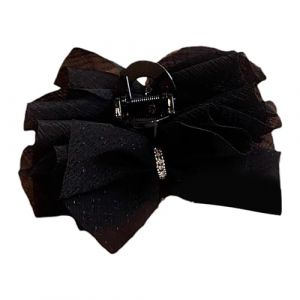 Clips d'arc en mousseline, clips &agrave; griffe d'arc - Clipons de non-glissade &agrave; arc &agrave; la coiffure grande noire ou blanc | Outils de coiffure en mailles pour le style des femmes (Jessiton, neuf)