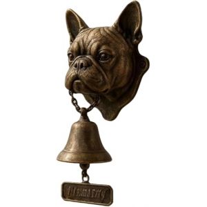 Sonnette de bienvenue de berger allemand, sonnette de porte West Highland White Terrier, cloche de dîner en fonte, sonnette de porte vintage, cloche décorative en forme de tête de carlin pour porte (Gemini_mall, neuf)