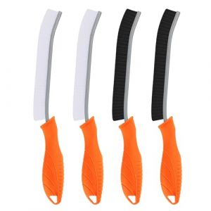 TQRR Brosse Toilettes WC - Brosses de Nettoyage à Poils Durs, Brosse Joint Carrelage Montage Mural, Outil de Nettoyage pour Évier de Cuisine, Baignoires (4, Orange) (TQRR-FR, neuf)