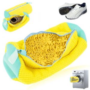 Set de 2 Sacs de Lavage pour Chaussures, Sac de Lavage en Maille pour &eacute;viter La D&eacute;formation des Chaussures, Sac &agrave; Chaussures avec Fermeture &eacute;clair, Utilis&eacute; pour Le Nettoyage en Machine &agrave; Laver (Jaune (WEI-XIANG, neuf)