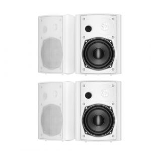 STUDIOFINIX 600Watts Etanche Enceintes d'ext&eacute;rieur Bluetooth 5.25 Pouces Haut-parleurs Ext&eacute;rieurs &eacute;tanches pour int&eacute;rieur ext&eacute;rieur(4 Haut-parleurs，Blanc) (HNGM-EU, neuf)