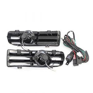 Asudaro Phare antibrouillard LED de voiture avec feu de conduite de calandre feux antibrouillard gauche/droite, cadre, jeu de harnais Compatible avec Golf 4 MK4 1998-2005 (Amorar, neuf)
