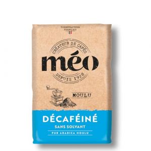Cafés Méo Moulu Décaféiné - en Pack de 12 sachets de 250G - Niveau de torréfaction moyenne - 100% Arabica (CAFES MEO, neuf)