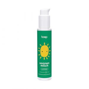 boep Lait solaire minéral, formule légère et hydratante, avec filtre à l'oxyde de zinc, SPF 50, pour la peau sensible des bébés, des enfants et des femmes enceintes, avec un léger parfum d'été (100 ml (das boep, neuf)