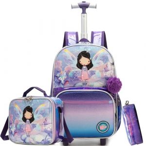 HTgroce Cartable a Roulette Fille Sac Dos Roulettes Pour Filles Sir&egrave;ne cp (Lldaily EUR, neuf)