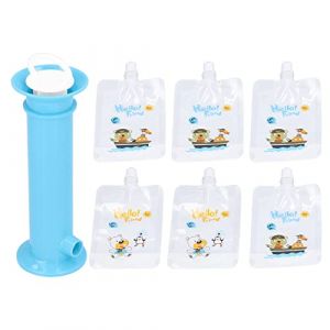 Remplisseur de Pur&eacute;e de Fruits, Remplisseur de Pur&eacute;e pour Enfants, Presse-agrumes pour B&eacute;b&eacute;, Sac de Rangement R&eacute;utilisable pour Aliments pour B&eacute;b&eacute;, Ensemble de 7 Pi&egrave;ces(Bleu) (Yisteel-EU, neuf)