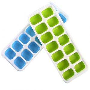 Bacs &agrave; Gla&ccedil;ons Carr&eacute;s En Silicone avec Couvercle, Lot de 2 bacs &agrave; gla&ccedil;ons en silicone avec couvercle, Faciles &agrave; Retirer, Empilable, Reutilisable, pour Nourriture B&eacute;b&eacute;, Boissons, multicolore (LI LONG DE OUZHOUDIAN, neuf)