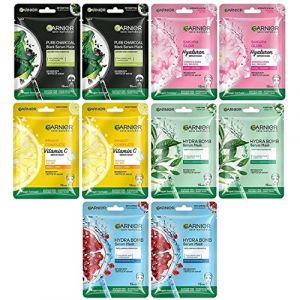 Garnier Skin Naturals Lot de 5 masques hydratants, réduisant les pores, éclaircissant et améliorant l'éclat, masque sérum Hydra Bomb et masque sérum noir, 140 g (laveur) (SELLNSHIP, neuf)