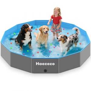 Haozozo Piscine pour Chien, Bassin Renforcé pour Grands Chiens en PVC Durable, Piscine Pliable Sécurisée Antidérapante pour Chien - Faltbare Schwimmbecken Hund Planschbecken (160x30 cm) (SAISAITOY, neuf)