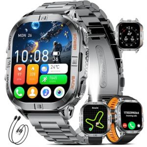GPS Montre Connect&eacute;e Homme avec Boussole: 2.13" Smartwatch Barom&egrave;tre Altim&egrave;tre Appel Bluetooth 600mAh Batterie Fr&eacute;quence Cardiaque SpO2 Sommeil 120+ Mode Sport &Eacute;tanche Fitness Tracker pour Android/iOS (Xiaxin shop, neuf)