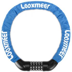 Looxmeer Cha&icirc;ne Antivol V&eacute;lo Am&eacute;lior&eacute; 90 cm, Cha&icirc;ne Cadenas V&eacute;lo avec Fiche &Eacute;paissi, Cha&icirc;ne V&eacute;lo Antivol Robuste en Alliage de Zinc, Antivol Code &agrave; 5 Chiffres pour V&eacute;los, Motos, Scooter, Bleu (XIAOTENG, neuf)