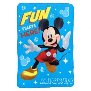 CARTOON Plaid enfant Mickey Disney couverture 100 % polyester 100 x 140 cm (Massi s.r.l., neuf)