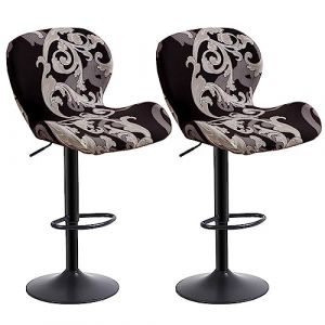 Levoberg Housse de Tabouret de Bar Incurv&eacute; Extensible Housse de Tabouret de Comptoir avec Dossier Couverture de Tabouret Rotatif Chaise Haute de Cuisine 2 Pi&egrave;ces #21 (Levoberg-EU, neuf)