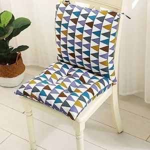 Coussin de Chaise avec Dossier 40x40 /45x45 Coussin de Siège Respirant Coussin Coton avec Rubans Coussins d’Assise de Jardin Exterieur Interieur Chaises de Cuisine ou de Salle à Manger (Color :#15 (YEYE-SHOP, neuf)