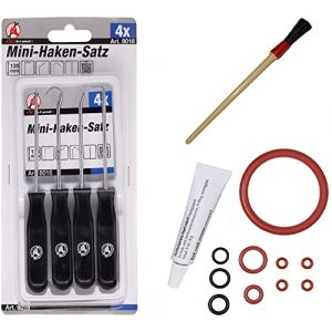 Joints toriques pour groupe de brassage - Embout de sortie compatible avec Philips Saeco Spidem Gaggia Set 41 - Tube de graisse alimentaire de 6 g, brosse de nettoyage et kit de crochets (Snapworld-Kaffee, neuf)