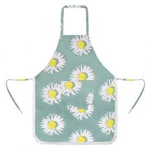 Tablier Cuisine Tablier Femme de Cuisine Tablier Fleur de Coton Chef Tabliers avec Poches Blouse Tablier Femme Tablier &agrave; Bavette Etanche Tablier Imperm&eacute;able pour Caf&eacute; Barbecue Restaurant Jardin (B) (sunacprod, neuf)