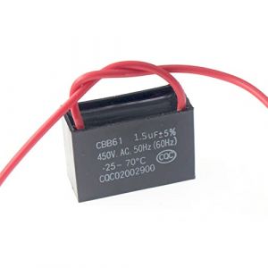 CBB61 1/1.2/1.5/2/3/3.5/4/5/8/10/12/15/16/20UF Condensateur de ventilateur de démarrage CBB61 Condensateur de fonctionnement du moteur (zhenkuangkeji, neuf)