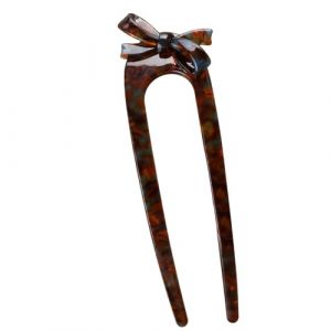 Épingle à cheveux française en forme de U, fourchettes à cheveux françaises - Épinglettes en U tortues | Épingle à cheveux en acétate de cellulose avec nœud papillon, épingle à cheveux à 2 pointes (Dalea, neuf)