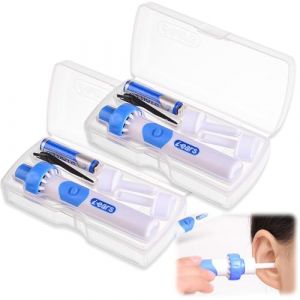 Lot de 2 ventouses pour retirer le c&eacute;rumen, cure-oreille &eacute;lectrique avec 2 t&ecirc;tes de rechange lavables et un cure-oreille &agrave; piles (LUYUXUAN LIMITED, neuf)