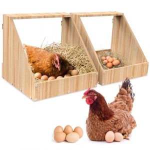 GHWMYD Lot de 2 nichoirs de poulailler muraux en Bois pour pondre des œufs, 35,3 x 35,3 x 34,2 cm, pondoir Poules pondeuses pour Poules et Canards (aduoluo-beauty, neuf)