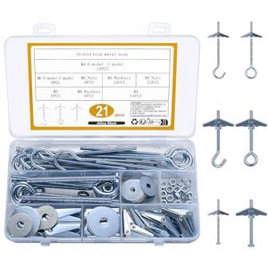21 Sets M4 M6 Crochets de Plafond Cheville a Bascule, Crochets &Agrave; Bascule Crochet de Fixation, Boulon Ailes Crochet Ressorts a Bascule Aile Boulons pour Plafond Plantes Mur Maison (YiTaiYuanMaoYi, neuf)