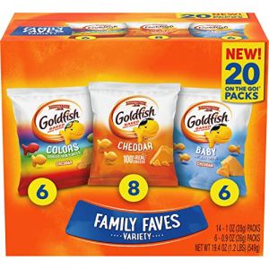 Goldfish Family Faves Lot de 20 crackers, cheddar, couleurs et papillotes pour b&eacute;b&eacute; (Treatspree, neuf)