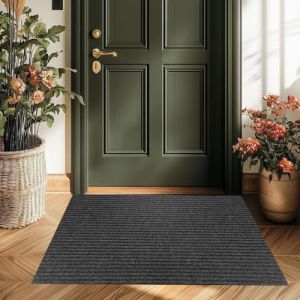 XUCHOU Tapis D'Entr&eacute;e Int&eacute;rieur 120 x 110 cm Antid&eacute;rapant, Lavable, Absorbant Paillassons pour Entr&eacute;e pour Chien, Entr&eacute;e, Porte et Couloir, Noir (jinRonghua, neuf)