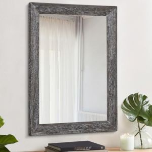 AAZZKANG Grand miroir mural rustique avec cadre en bois 70 x 50 cm (chuweima, neuf)
