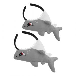 ifundom Lot de 2 Serrage-t&ecirc;tes Requin Gris Doux Accessoires Costume Requin Bandeau &Eacute;lastique Confortable, Serrage-t&ecirc;te Oreilles D'animaux Marin pour Cosplay, F&ecirc;te et Maquillage (Tabitha Tam, neuf)