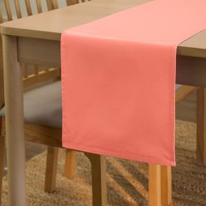 Encasa XO Chemin de Table Taille 32x183 cm | Tissu en Toile de Coton | Couleur Unie Corail | Lavable en Machine et Durable (Encasa Home, neuf)