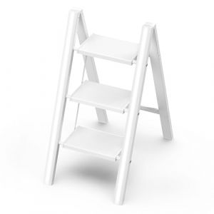 GameGem Escabeau 3 Marches, Tabouret Pliable à Pédale Large Anti-Dérapante en Aluminium Léger mais Robuste, Capacité 150 kg, Design Moderne Mignon pour Espaces Domestiques Intérieurs (GameGem-eu, neuf)