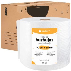packer PRO Lot de 10 boîtes en carton ultra résistantes pour déménagement et rangement avec poignées de 60 x 40 x 40 cm et rouleau à bulles 50 cm de large et 100 m (✅ SALES GLOBAL ✅, neuf)