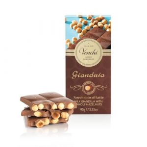 Venchi - Tablette de Chocolat au Lait au Gianduja et Noisettes du Pi&eacute;mont IGP enti&egrave;res, 100 g - Sans gluten (Mes Gourmandises, neuf)