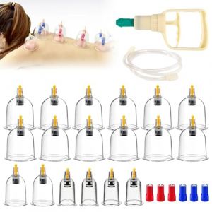Lot De 18 Ventouses Avec Pompe &Agrave; Vide, Ensemble De Ventouses, Cupping Therapy Set Cupping Ventouse Cupping Set Ventouses Therapeutiques Ventouses Set Kit Hijama Pour Bras, Jambes, Dos, &Eacute;paules (DING VICTORY LIMITED, neuf)