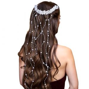 Barrette à Cheveux Perles pour Mariée | Ornement Capillaire de Mariée à Franges | Ornement Décoratif Femmes Filles Voyage Photographie Mariage (Rural Stores, neuf)