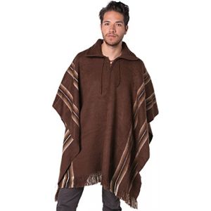 Gamboa Alpaga Poncho Homme Mexicain Cape Capuche Manteau Lain Automne Hiver (Gamboa Worldwide, neuf)