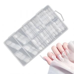Lot de 120 moules transparents avec échelle pour ongles en acrylique, fournitures de salon de manucure, moules artistiques avec échelle | Embouts d'extension d'ongles pour les doigts et les orteils | (wonyik, neuf)
