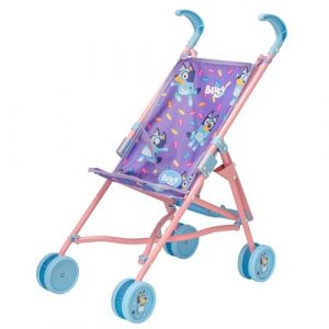 ColorBaby Bluey 39148 Poussette pour bébé avec Ceinture réglable, siège de poupée, Parapluie Pliable pour 2 Ans, 53 cm (Distria, neuf)