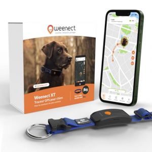 Weenect Chien XT - Nouveau Collier GPS pour Chien | Antenne XL | Etanche | Collier Hyper résistant intégré Julius-K9 | Garantie à Vie | Abonnement requis (Bleu) (Weenect, neuf)