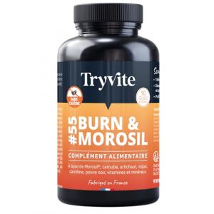 TRYVITE BURN&MOROSIL | Bruleur de Graisse Puissant | Coupe Faim Puissant et Efficace | Morosil Perte de Poids Rapide et Efficace | Minceur Homme & Femme | SANS CAFEINE 90 gélules | Fabriqué en France (TRYVITE, neuf)