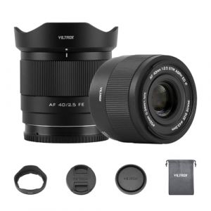 VILTROX 40mm F2.5 STM Full-Frame Objectifs Autofocus pour Appareil Photo Sony E Mount pour Appareil Photo FE Objectif Compatible avec Sony a7 a7C a7II a7RIII a7RIV a7RV a9 (PhoZoom E, neuf)