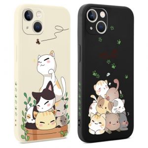 Coiwxmoi 2 Pi&egrave;ces Coque pour iPhone 13 Mini 5,4 Pouces, &Eacute;tui de Protection avec Aesthetic Design Motif, Antichoc Silicone TPU Anti-Rayures Housse Etui Bumper Cover pour iPhone 13 Mini, Chat 05 (TERRA NOVA DISTRIBUTORS, neuf)
